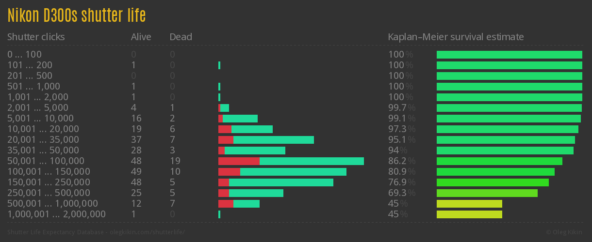 Nikon D300s shutter life